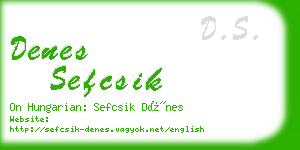 denes sefcsik business card